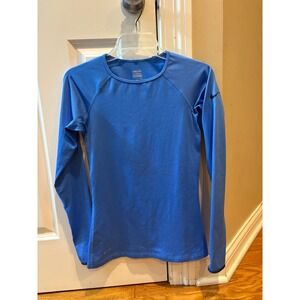 Nike Pro Dri-FIT Long Sleeve Top Women's Small Blue Training Running Activewear